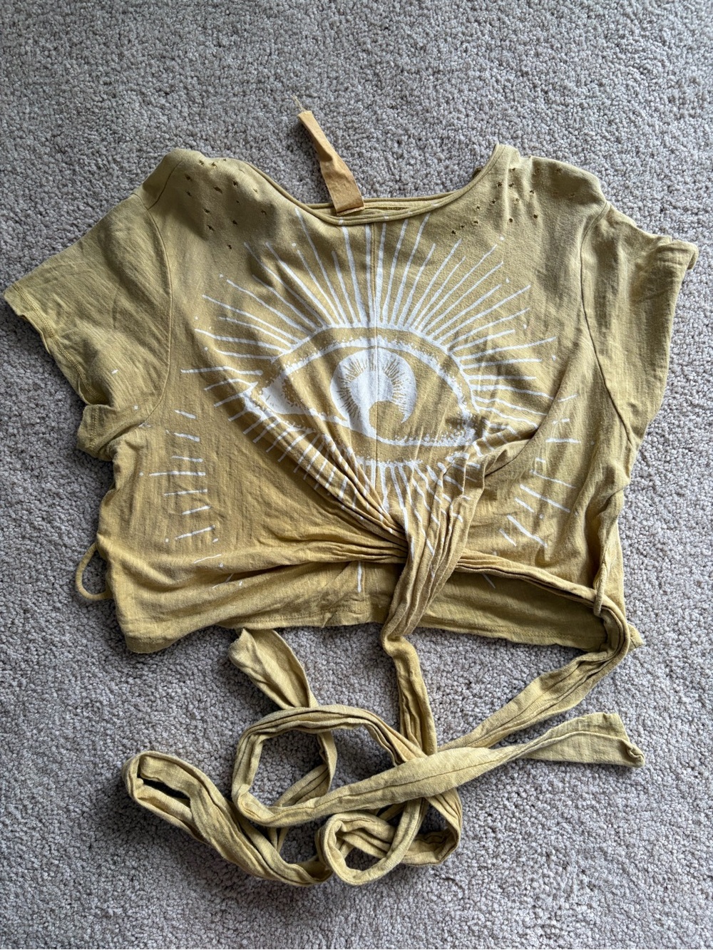 Magnolia pearl yellow Eye of Providence Tawney Wrap Cotton Jersey Coal one size - Picture 7 of 15